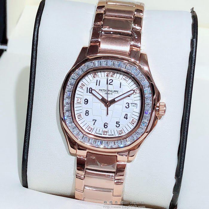 百達翡麗PATEK PHILPPE 官網同步上新 女士腕表 Aquanaut系列 石英機芯 斯華駱水晶鑽石表圈  wssb4361